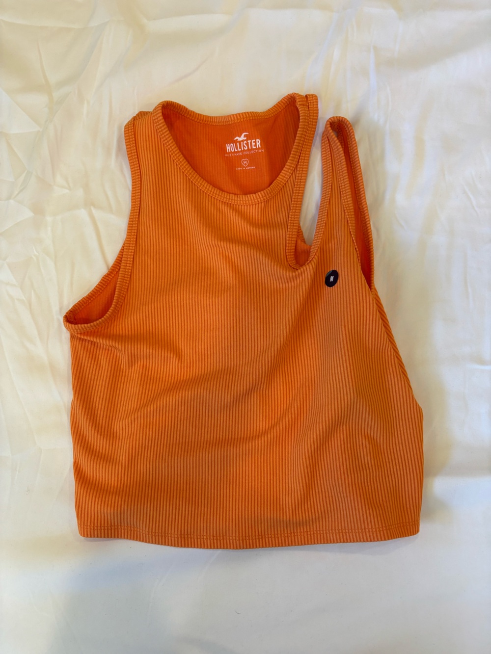 Hollister Orange Ribbed Scoop Tank